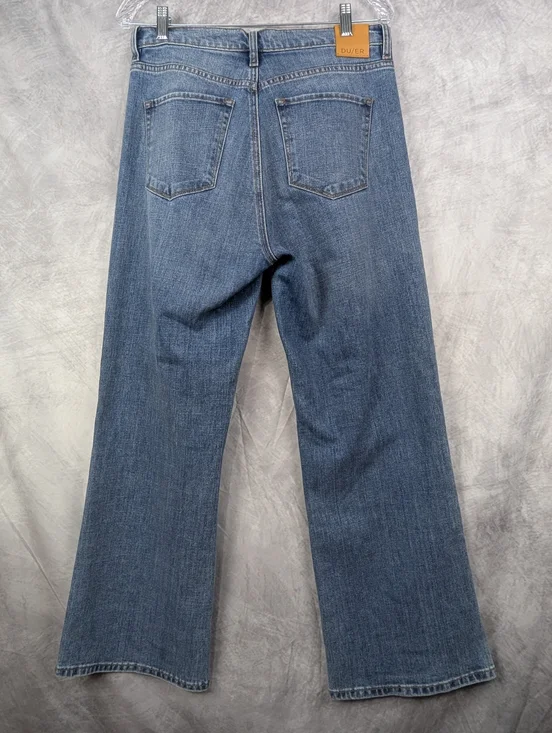 DU/ER Performance Denim High Rise Wide Leg Jeans Medium Wash - Picture 1 of 8